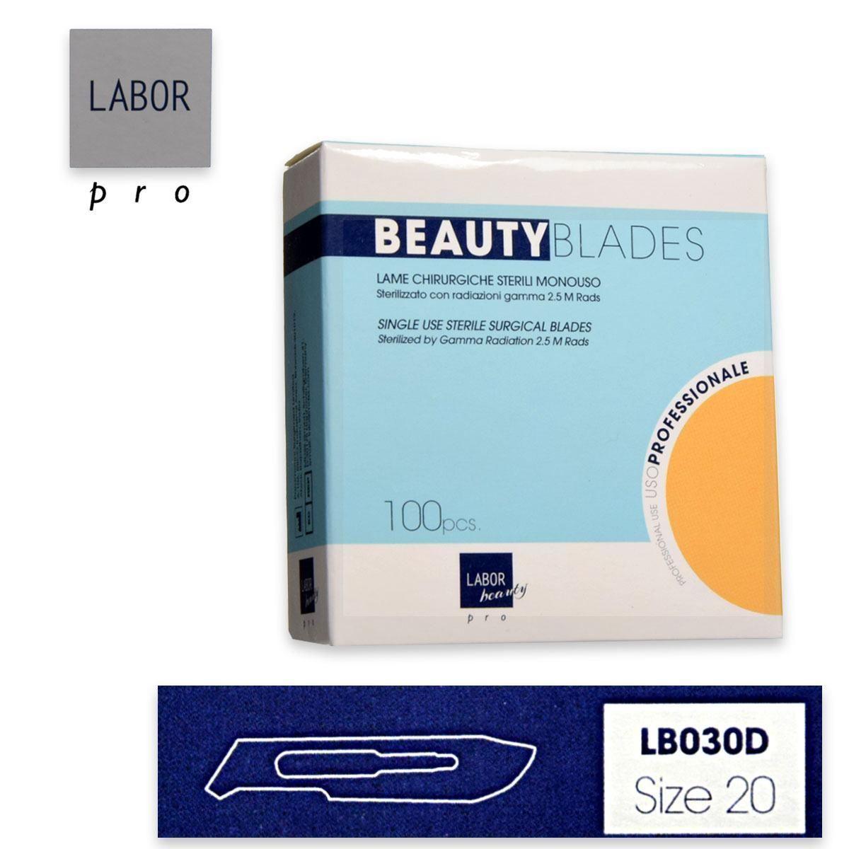 Lame bisturi sterilizzate beauty blade confezione da 100 pz mis 20