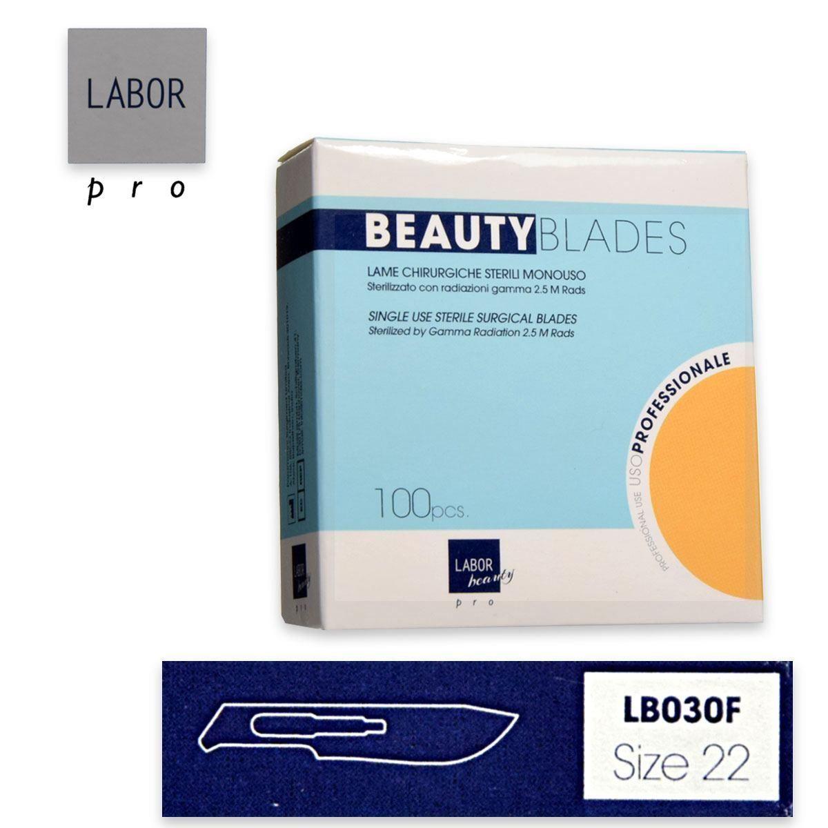 Lame bisturi sterilizzate beauty blade confezione da 100 pz mis 22