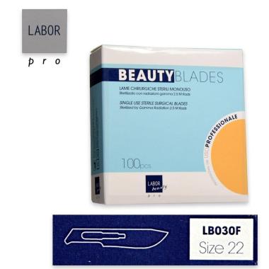 Lame bisturi sterilizzate beauty blade confezione da 100 pz mis 22