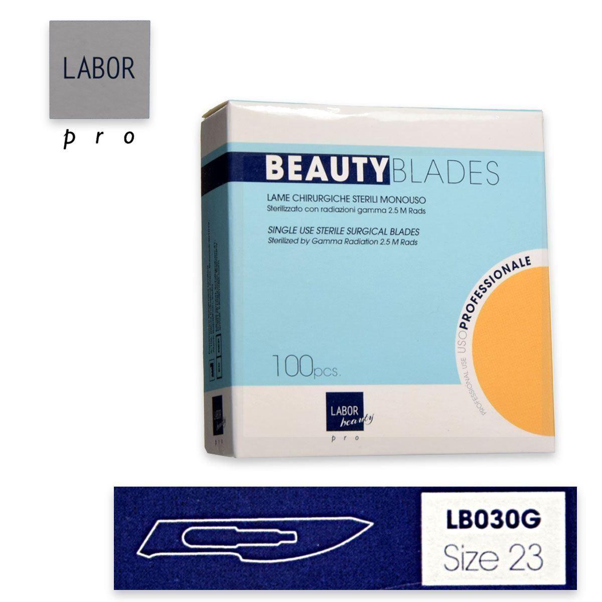Lame bisturi sterilizzate beauty blade confezione da 100 pz mis 23