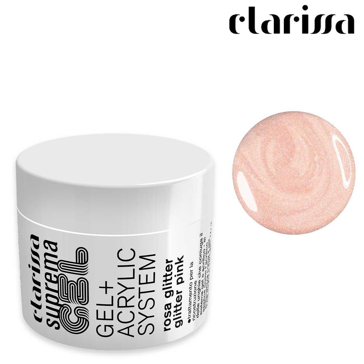 Clarissa suprema gel rosa glitter 25ml
