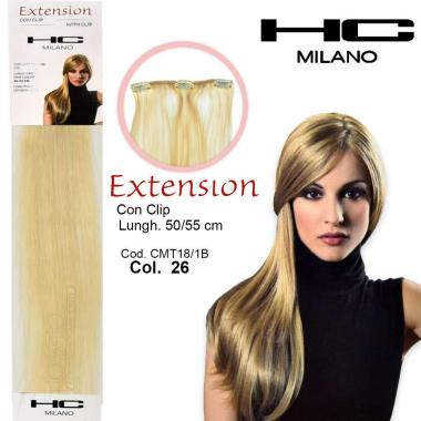 Hc milano extension 3 clip no remy largh.14-16cm lungh.50cm col.26 biondo ultrachiaro 11,0
