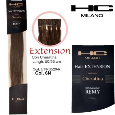 Hc milano extension cheratina remy 50/55 cm 20 pz col.6n beige 7,013
