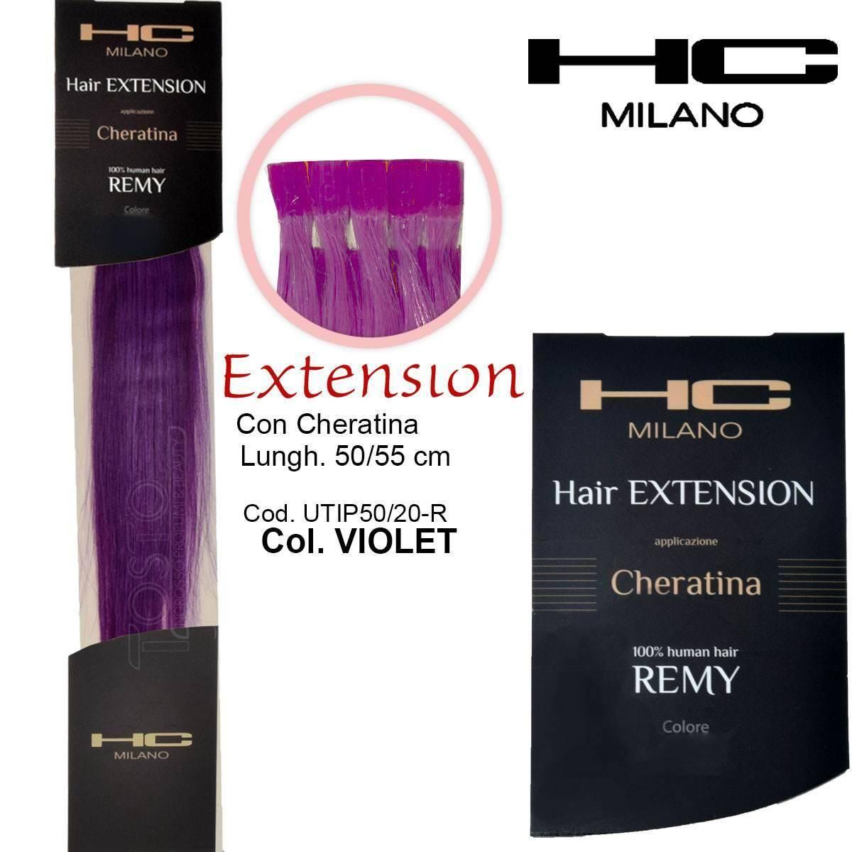 Hc milano extension cheratina remy 50/55 cm 20 pz col.violet