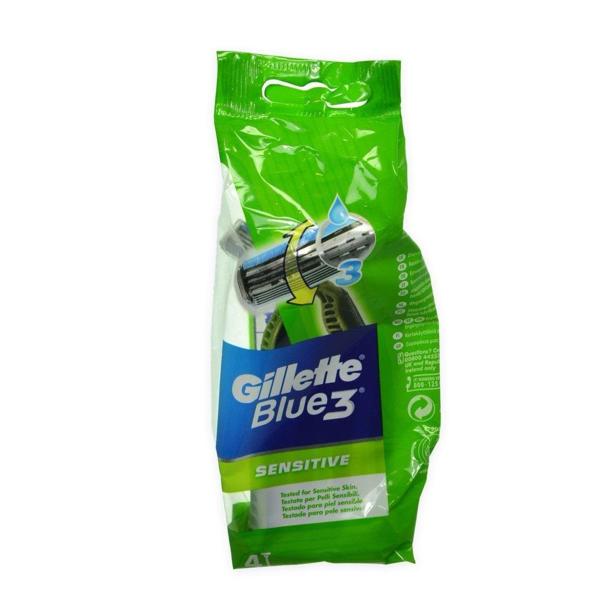 Gillette blue 3 sensitive 4 pz + 1 gratis