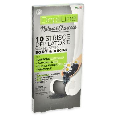 Depil line strisce depilatorie corpo/bikini c/carbone 10 pz.