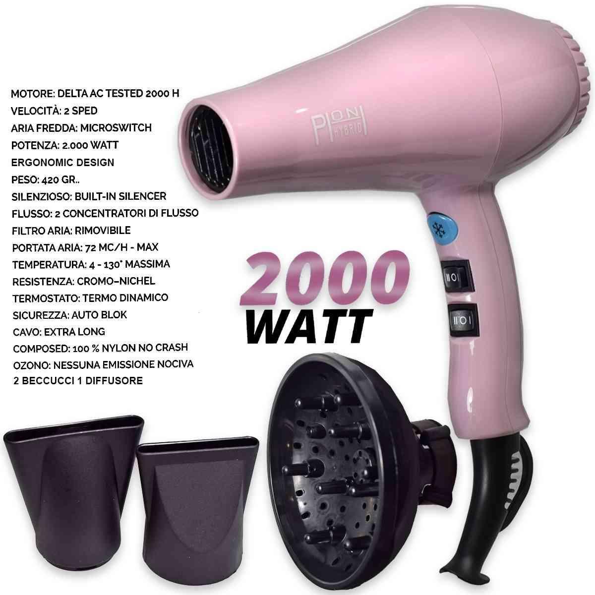 Phon hybrid nylon professionale 2000 w vanita'