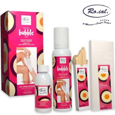Kit cera depilatoria spray a freddo bubble wax burro di karite' pelli normali
