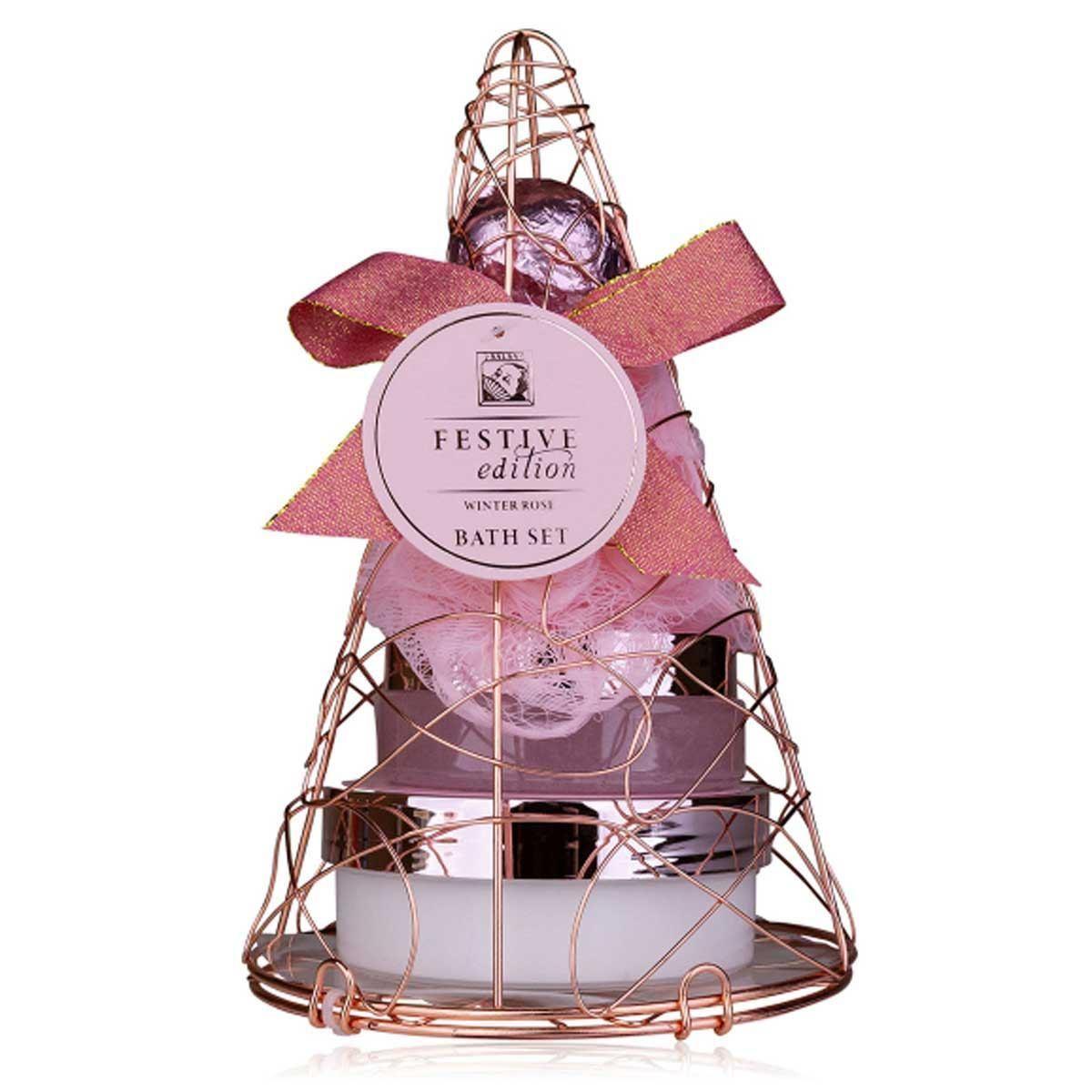 Set bagno piramide festive col.rosa