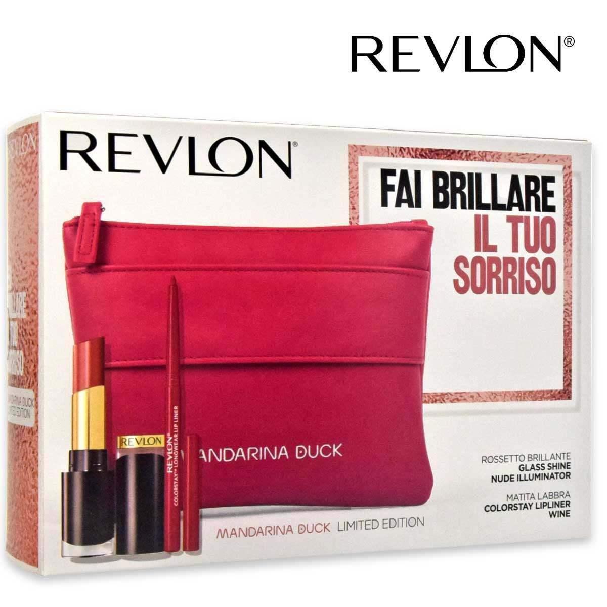 Revlon kit mandarina duck glass shine & cs lip liner