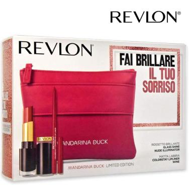 Revlon kit mandarina duck glass shine & cs lip liner