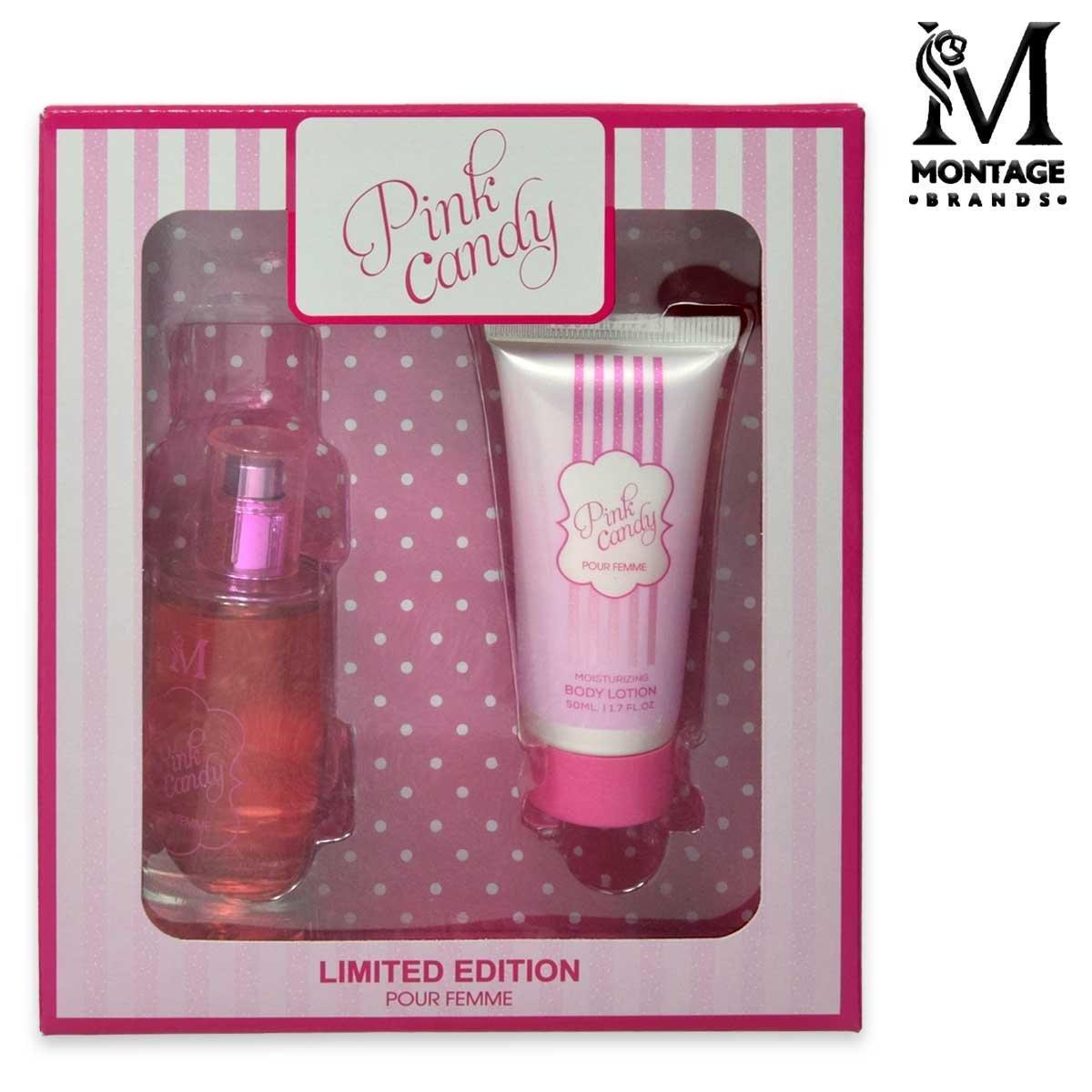 Gift set montage edp 50 ml body lotion 50 ml pink candy