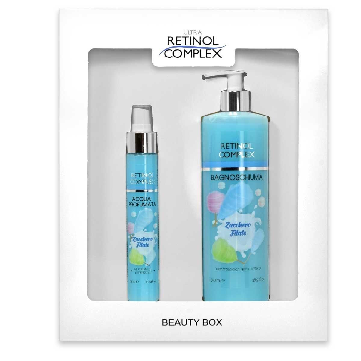 Retinol coffret bagnoschiuma 500 ml + acqua corpo 75 ml zucchero filato