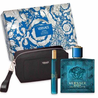 Versace eros edt 100 ml + edt 10 ml + beauty case